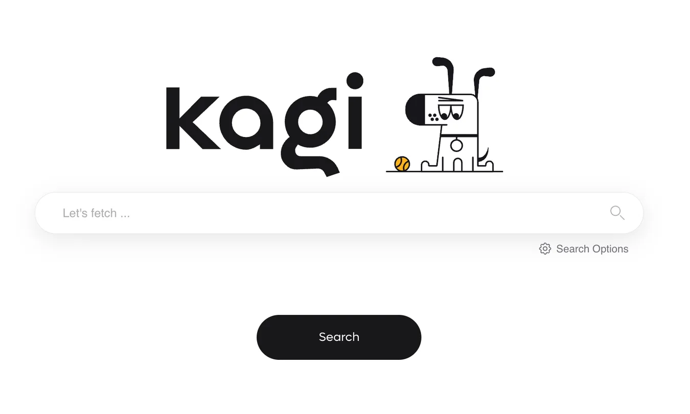 screenshot of the kagi homepage