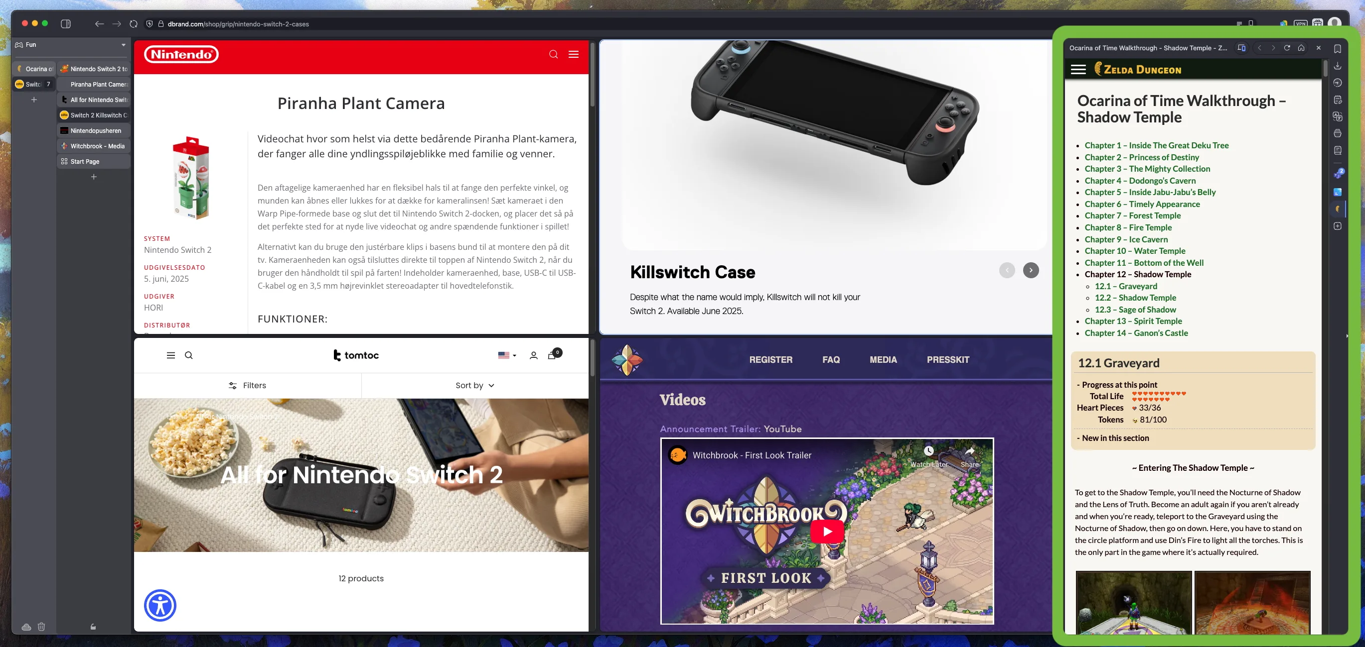 screenshot of the Web panels feature in action